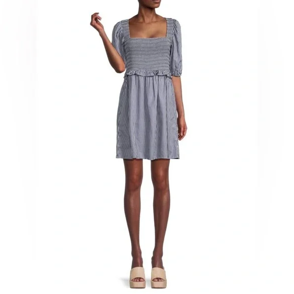 Nation LTD Striped Puff Sleeve Minidress - Size XS - Picture 1 of 7